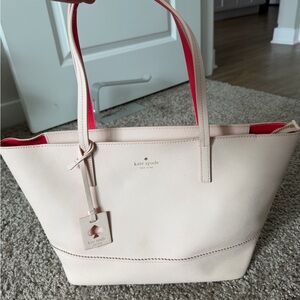 Kate Spade Light Pink and Red Tote Bag